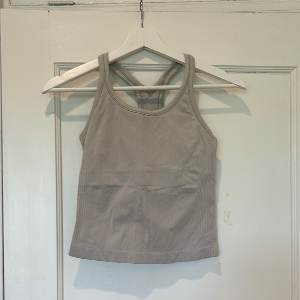 Amazon Brown Sleeveless Fitted Crop Tank Top